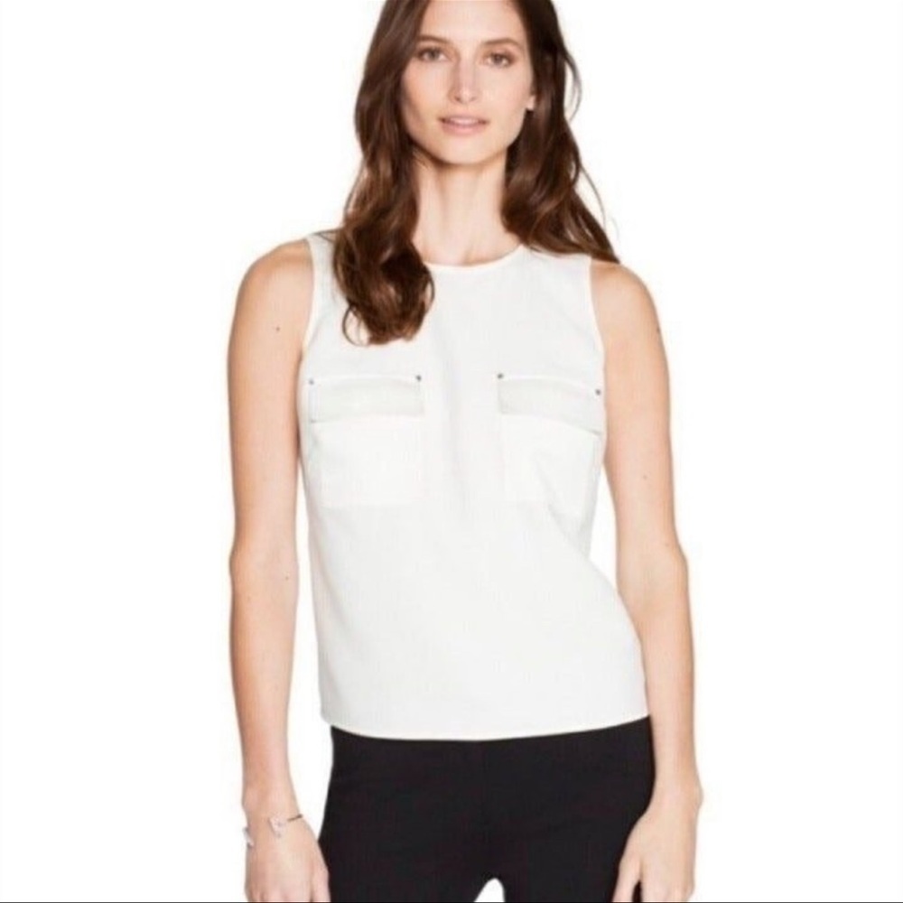 White House Black Market Off White Blouse Sleeveless Small